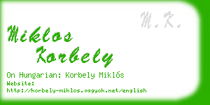 miklos korbely business card